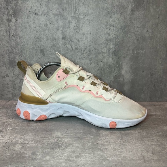 Nike React Element 55 Running Shoes BQ2728-007 Womens sz 7.5 - pink/white - Picture 3 of 6